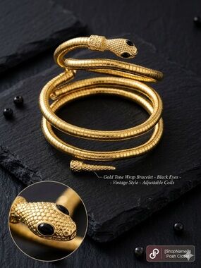 Gold Snake Coil Bracelet